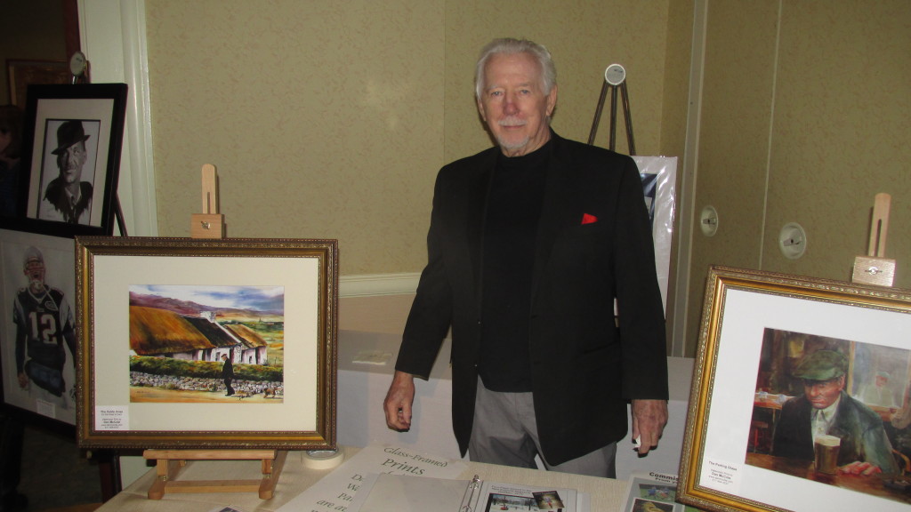 South Boston artist Dan McCole displays his inimitable Ireland watercolors at Taste of South Boston last Sunday.