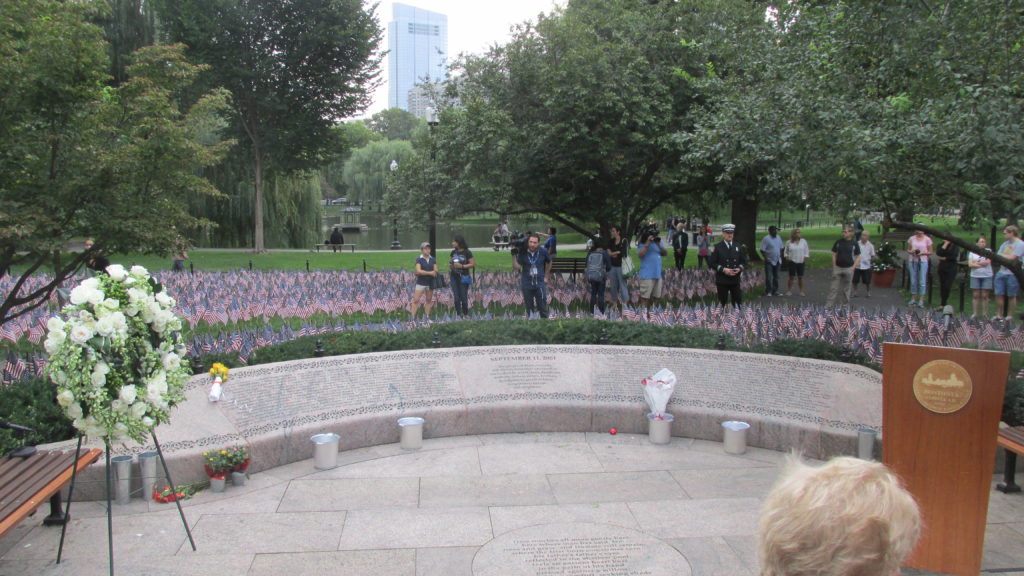 Boston’s 9-11 Memorial – a kind of grotto, really – in the Boston Public Garden.