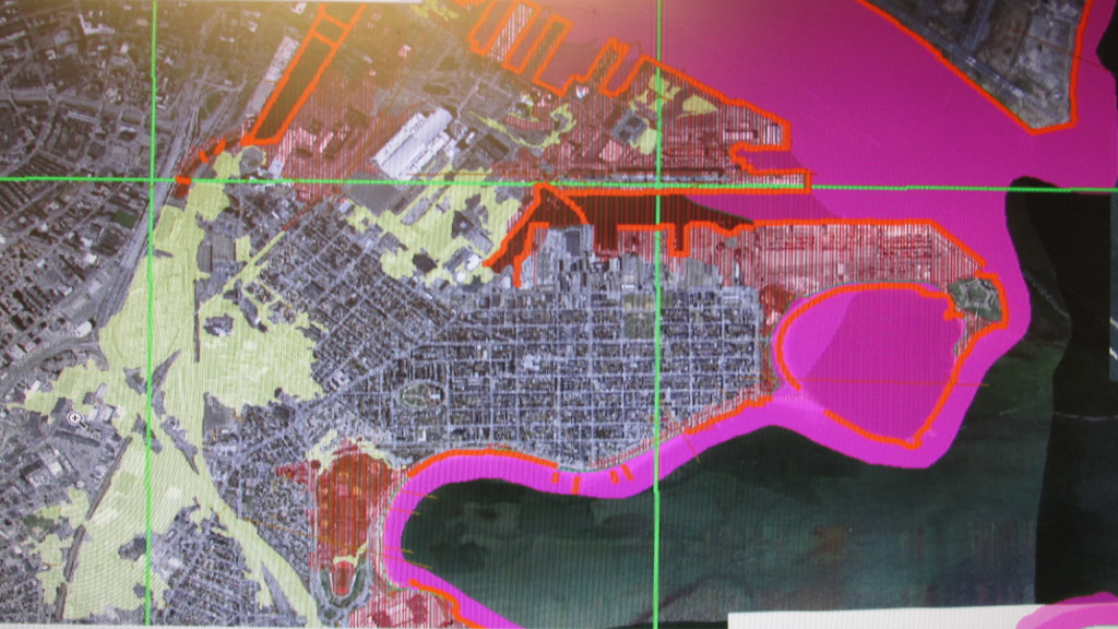 An updated Flood Insurance Rate Map of South Boston, with multiple zones.