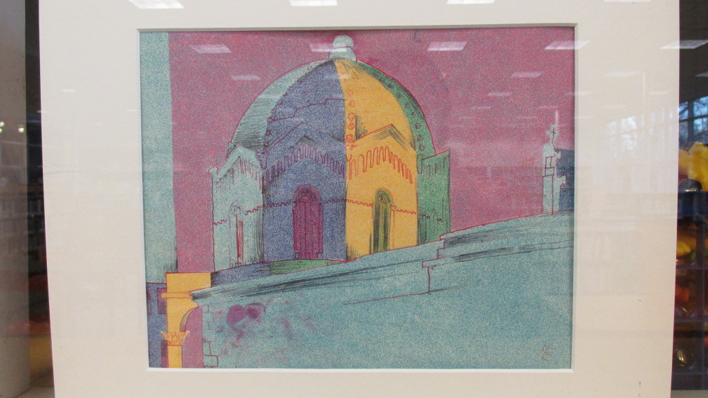 A print of “salt-shaker” temple dome by the South Boston Arts Association’s Harold Cunniff.