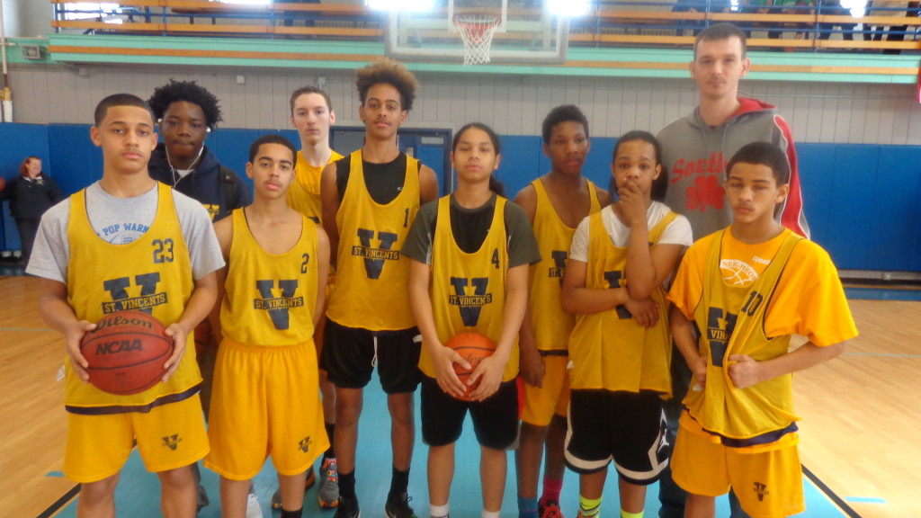 The Saint Vincent’s CYO seventh and eighth grade boys’ travel team is coached by Billy Allen and Alhaji Mansaray. The players are Alan Nunez, Emmanuel Disla, Djeison Resende, Luis Rodriquez, Darrell Handy, Walter Steele, Edilson Pinto, and Johendry Gonzalez.