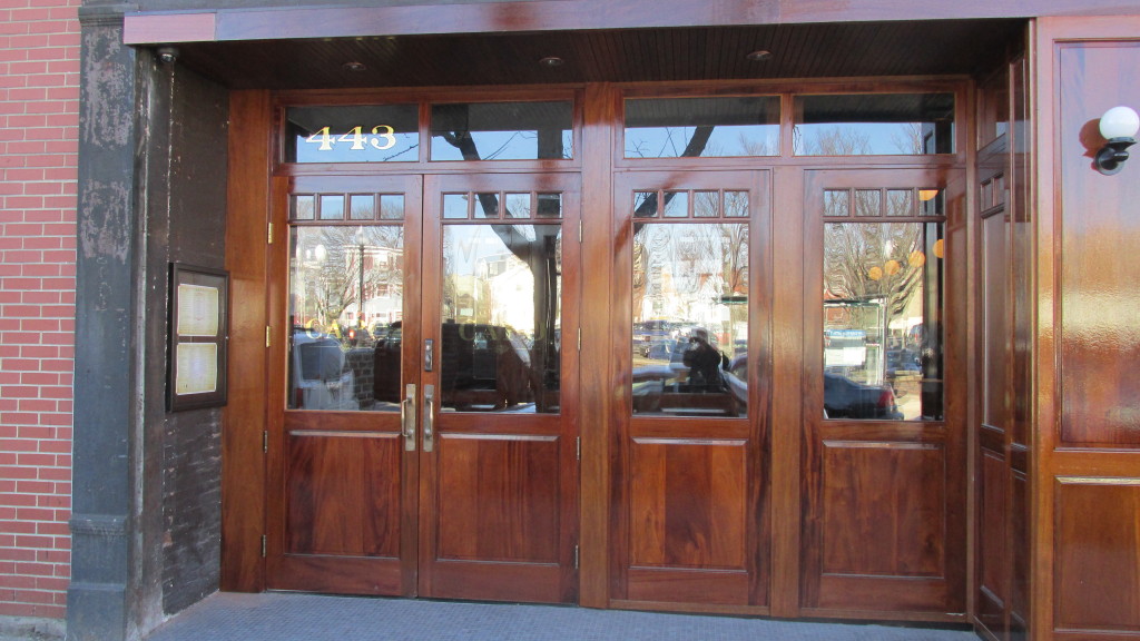 The front doors of Capo (it’s huge inside, but its PR management didn’t want Online to take pictures), a new Italian dining room at 443 West Broadway.