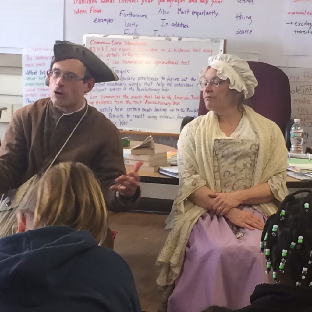 To fifth grade teacher Ms. Doyle for working for over a year on winning a grant to pilot a history program where the children learn from actual historical figures relaying information in the first person - and to the fifth grade students who remain riveted during these lessons!