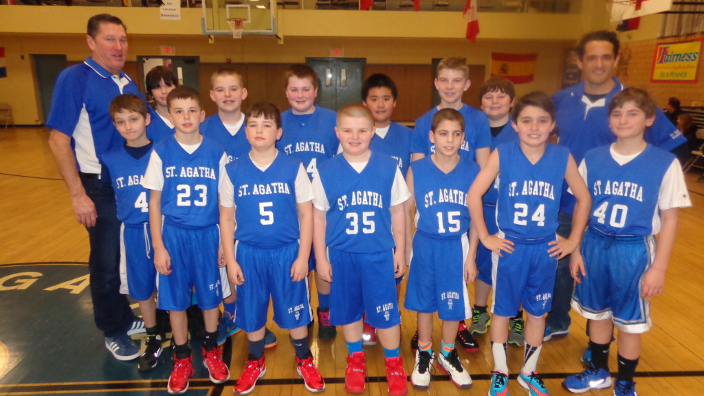 The Saint Agatha’s fifth and sixth grade boys’ travel team was coached by David Clifford and Vinnie Gratch.
