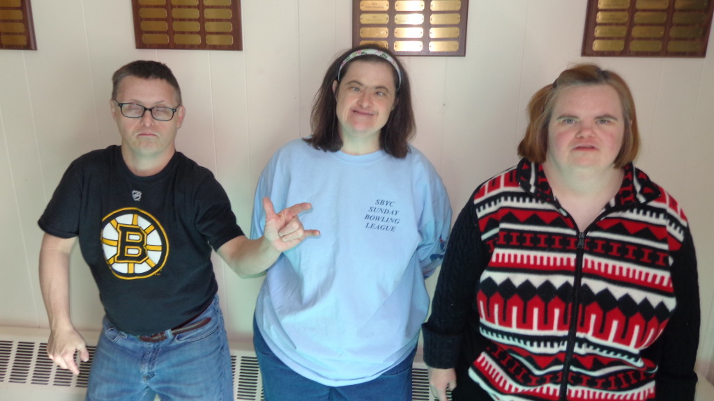 Pictured at the yacht club (from left) are three happy bowlers, Richie, Julie, and Suzanne.