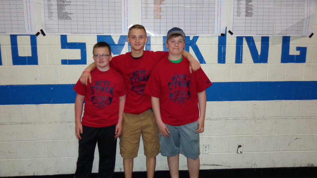 Pictured in the Tynan gym are (from left) Jack, Morgan, and Sean.