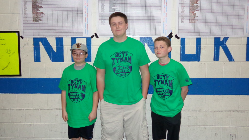 Pictured in the Tynan gym are (from left) Will, Harry, and Paddy.