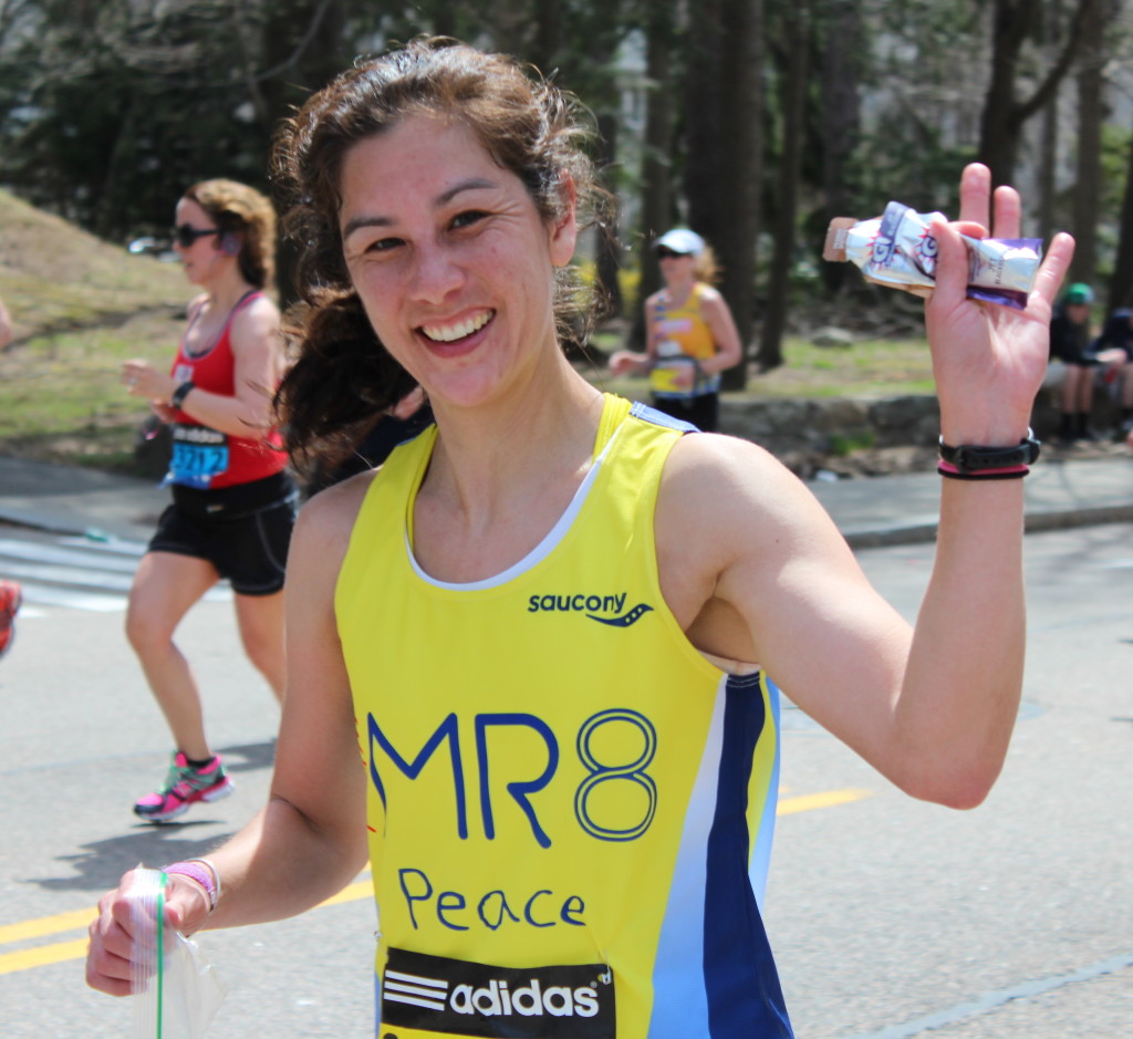 Vicky Shen during the 2014 Boston Marathon. (Courtesy)