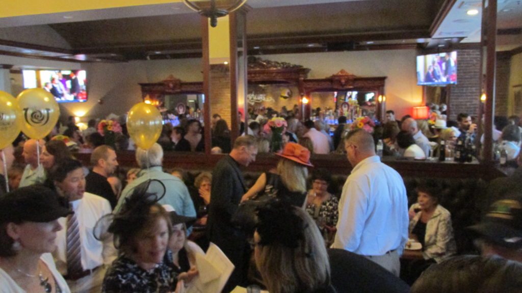A jam-packed sellout at Amrhein’s for the Mark Delamere fundraising “Southie time” on May 7. (Photo by Rick Winterson)