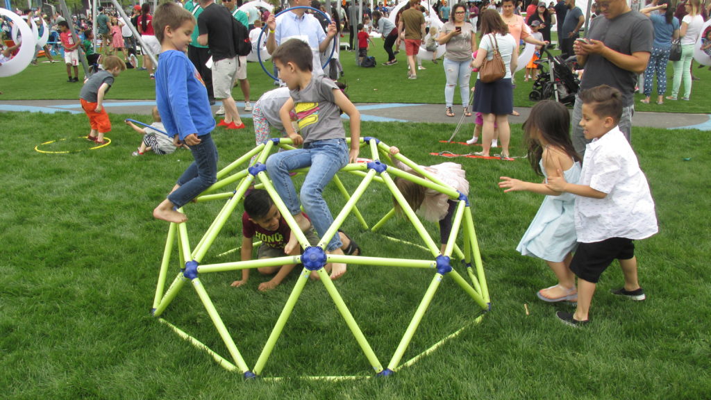 Bucky Fuller would be happy that his geodesic dome frame is such a great toy. (Photo by Rick Winterson)