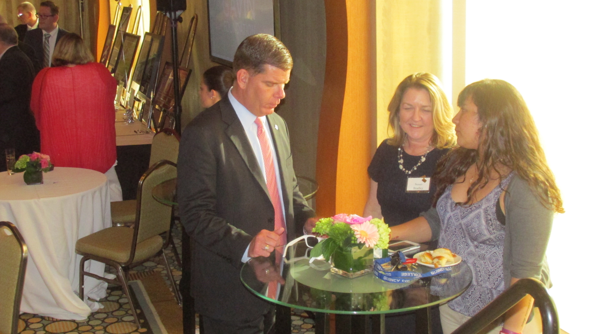Mayor Marty Walsh spends a few quiet moments with guests at the Gavin Foundation’s “Open Hearts/Open Homes” fundraiser